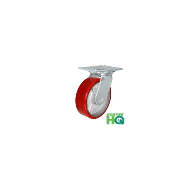 Casterhq 4"x2" Red Polyurethane on Iron Wheel, Swivel Caster, Capacity: 700 35CS420PU84V-04 - main